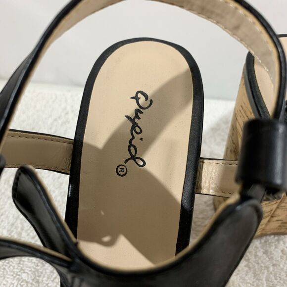 Quipd Open Toe Platform Womens Black Heels Size 7 Strappy Sandals - Picture 4 of 6